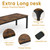 13FT Conference Table, Super Sturdy Large Rectangle Meeting Seminar Table for 16 Person, Long Business Tables, 4 Pcs Brown