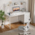 DLisiting White Computer Desk with Hutch & Drawers - Office Desk with 3 Storage Drawers and Power Outlets, 47 Inch Modern Study Writing Desk for Bedroom Home Office