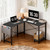 OLIXIS L Shaped Desk, 50-Inch Office Computer Gaming Desks Corner PC Table with Side Bag and Reversible Shelf for Home Work Study Writing Black
