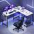 Sweetcrispy L Shaped Desk - Computer Desk Corner Desks Gaming Desk PC Table with CPU Stand Side Bag for Home Office Dorm Sturdy Writing Workstation, White, 50-Inch