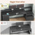 SEDETA Computer Desk with 5 Drawer, Power Outlet & Led Lights, 66'' Home Office Desk with File Drawer, Storage, Monitor Shelf, Gaming Desk, Black