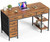 Huuger Computer Desk with 6 Drawers, Office Desk with Shelves, Reversible Gaming Desk, Corner Desk with Storage, Work for Home Office, Study, Living Room, 47inch, Rustic Brown