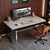LVB Grey Computer Office Desk, Industrial Wood PC Gaming Gray Desk for Home Office, Modern Wooden Metal Study Work Bedroom Table, Farmhouse Executive Writing Desk with Storage, 55 Inch, Light Grey Oak