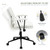 422 Modern Linen Office Chair with Removable Padded Armrests, Premium Double Cushion, 135° Rocking Mid Back Ergonomic Computer Task Chair with Wheels for Home Study&Meeting(White)