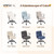VINGLI Comfortable Office Desk Chairs with/No Wheels,Dual-Base,Removable Armrests,Adjustable Comfy Swivel Computer Task Nail Tech Chair for Office,Sewing,Makeup Vanity,Teen,Linen Fabric,Light Grey