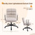 VINGLI Comfortable Office Desk Chairs with/No Wheels,Dual-Base,Removable Armrests,Adjustable Comfy Swivel Computer Task Nail Tech Chair for Office,Sewing,Makeup Vanity,Teen,Linen Fabric,Light Grey