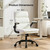 Office Chair Adjustable Desk Chair Mid Back Executive Comfortable Bonded Leather Ergonomic Back Support Home Computer Chair with Padded Flip-up Armrest Swivel Wheels (White)