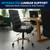 Flash Furniture Whitney Mid-Back Swivel LeatherSoft Desk Chair with Wheels, Padded Seat and Armrests, Adjustable Height Padded Office Chair, Black