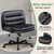 GTPLAYER Criss Cross Legged Office Chair with Wheels, Extra Wide Armless Comfy Desk Chair for Home Bedroom, 2 Layer Cushion Large Seat & Back Support X-Legged Chair, Black PU Leather Adjustable Height
