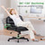 GTPLAYER Criss Cross Legged Office Chair with Wheels, Extra Wide Armless Comfy Desk Chair for Home Bedroom, 2 Layer Cushion Large Seat & Back Support X-Legged Chair, Black PU Leather Adjustable Height
