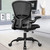 FelixKing Office Desk Chairs, Ergonomic PC Desk Chair with Wheels, Adjustable Lumbar Support and Height, Swivel Computer Chair with Flip-up Armrests, Ergo Mesh Backrest for Working (Black)
