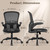 FelixKing Office Desk Chairs, Ergonomic PC Desk Chair with Wheels, Adjustable Lumbar Support and Height, Swivel Computer Chair with Flip-up Armrests, Ergo Mesh Backrest for Working (Black)