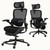 CabLady S2 Petite Ergonomic Office Chair for Women, Small Frame Desk Chair with Adjustable Lumbar, Headrest & Footrest, Space-Saving Flip-Up Armrests
