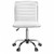 Furmax Vanity Office Desk Chair with Wheels, Armless Small Cute Leather Makeup Computer Task Chair Adjustable Height 360° Swivel (White)