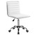 Furmax Vanity Office Desk Chair with Wheels, Armless Small Cute Leather Makeup Computer Task Chair Adjustable Height 360° Swivel (White)