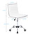 Furmax Vanity Office Desk Chair with Wheels, Armless Small Cute Leather Makeup Computer Task Chair Adjustable Height 360° Swivel (White)