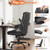 Sweetcrispy Computer Gaming Chair, Ergonomic High Back Heavy Duty Task Desk Office Chairs with Wheels, Flip-up Arms, Adjustable Height, PU Leather,Inky
