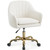 BestEra Vanity Chair with Wheels, Comfy Home Office Desk Chairs Adjustable Modern Velvet Makeup Vanity Chairs for Bedroom Living Room-Beige