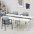 CLATINA Grey Waiting Room Chair with Wheels Mesh Back Stacking Arm Chairs with Upholstered Fabric Seat and Ergonomic Lumbar Support for Office School Church Guest Reception