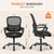 Sweetcrispy Home Office Managerial Executive Chair with Ergonomic Design, Mid-Back Mesh Swivel, Comfortable Lumbar Support, Comfy Arms for Bedroom,Study,Student, Black