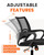 NEO CHAIR Office Desk Computer Chair Ergonomic Mesh Gaming Cushion Seat with Comfy Lumbar Mid Back Support Adjustable Height Swivel Rolling Wheels for Home Task (Black)