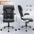 linting 350lbs Ergonomic Executive Office Chairs with Flip up Arms Padded Headrest PU Leather Height Adjustable Rocking Desk Chairs with Wheels, Black