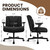 OFIKA Criss Cross Chair with Wheels,Cross Legged Office Chair,Wide Criss Cross Chair with Flip-Up Arms & Extra-Deep Seat Thickened for Office Chair,Plush Cushion,Cute,Comfy,Black