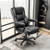 Furmax Office Executive Chair High Back Adjustable Managerial Home Desk Chair, Swivel Computer PU Leather Chair with Lumbar Support (1, Black)