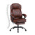 Big and Tall Office Chair with Footrest, Ergonomic Executive Desk Chair, High Back PU Leather Reclining Computer Chair for Home Office, Comfortable Office Chair with Adjustable Angle (Brown)