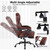 Big and Tall Office Chair with Footrest, Ergonomic Executive Desk Chair, High Back PU Leather Reclining Computer Chair for Home Office, Comfortable Office Chair with Adjustable Angle (Brown)