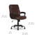 Amazon Basics Classic Puresoft PU Padded Mid-Back Office Chair with Armrest, Height Adjustable, Wheels, 25.75"D x 24.25"W x 42.25"H, Brown
