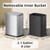 KHMMGK 8L/2.1 Gal Small Bathroom Trash Can with Lid, Swing-Top Rectangular Waste Bin, Stainless Steel Garbage Can for Home, Office, Toilet, Bedroom, Living Room (Silver)