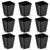 Hoolerry 9 Pieces Garbage Can 2 Gallon Small Trash Cans Bulk Bathroom Trash Bin Plastic Wastebasket Square for Bedroom Slim Bathroom Trashcan Small Container for Kitchen Office Home Rooms(Black)