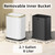 KHMMGK 8L/2.1 Gallon Small Bathroom Trash Can with Lid, Swing-Top Rectangular Waste Bin, Stainless Steel Garbage Can for Home, Office, Toilet, Bedroom, Living-Room (White)