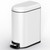 CEROELDA Small Bathroom Trash Can with Lid Soft Close, 5L/1.3 Gallon Stainless Steel Slim Garbage Can, Metal Waste Basket with Step Pedal, for Office, Bedroom, Toilet, Dorm Room (White, 1.3 Gallon)