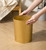 Venalys Gold Hammered Metal Trash Can Wastebasket, Decorative Stylish Garbage Can Waste Basket, Modern Farmhouse Round Trash Bin for Bathroom, Bedroom, Kitchen and Office (Large)