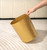 Venalys Gold Hammered Metal Trash Can Wastebasket, Decorative Stylish Garbage Can Waste Basket, Modern Farmhouse Round Trash Bin for Bathroom, Bedroom, Kitchen and Office (Large)