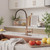 Faucet, Single Level Solid Brass Kitchen Sink Faucets with Pull Down Sprayer