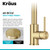 KRAUS Bolden 2-Function Single Handle Pull Down Kitchen Faucet in Spot-Free Brushed Brass, KPF-1616BB