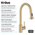 KRAUS Bolden 2-Function Single Handle Pull Down Kitchen Faucet in Spot-Free Brushed Brass, KPF-1616BB