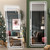 65" x 22" LED Floor, Full Body Dressing Standing, Hanging Mounted Mirror, Round White