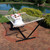 Sunnydaze Rope Hammock with Stand for Outside- 275-Pound Capacity - Includes 12-Foot Hammock Stand, Spreader Bar, Pad, and Pillow - Royal Red