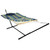 Sunnydaze Rope Hammock with Stand for Outside- 275-Pound Capacity - Includes 12-Foot Hammock Stand, Spreader Bar, Pad, and Pillow - Lakeview