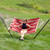 Sunnydaze Rope Hammock with Stand for Outside- 275-Pound Capacity - Includes 12-Foot Hammock Stand, Spreader Bar, Pad, and Pillow - Green Stripe