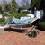 Sunnydaze Rope Hammock with Stand for Outside- 275-Pound Capacity - Includes 12-Foot Hammock Stand, Spreader Bar, Pad, and Pillow - Green & White Stripe