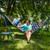 Sunnydaze Outdoor Hammock with Spreader Bar - 450-Pound Capacity Curved Spreader Bar Hammock - Navy and Gray Octagon