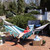 Sunnydaze Woven Double Hammock for Outside with Crocheted Edges and Spreader Bars - 600-Pound Weight Capacity Outdoor Hammock for Trees - Lagoon Stripes