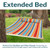 Sunnydaze Extra Large Quilted Hammock with Spreader Bars - 2-Person Hammock for Outside - Caribbean Stripe