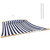 Sunnydaze Extra Large Quilted Hammock with Spreader Bars - 2-Person Hammock for Outside - Blue and White Stripe