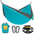 Wise Owl Outfitters Camping Hammock - Portable Hammock Double Hammock Camping up to 500lbs, Accessories for Outdoor, Indoor w/Tree Straps, Double Blue & Grey